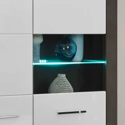 Wohnen Highboards<Modernes Hochglanz Highboard in Weiß - Istensa