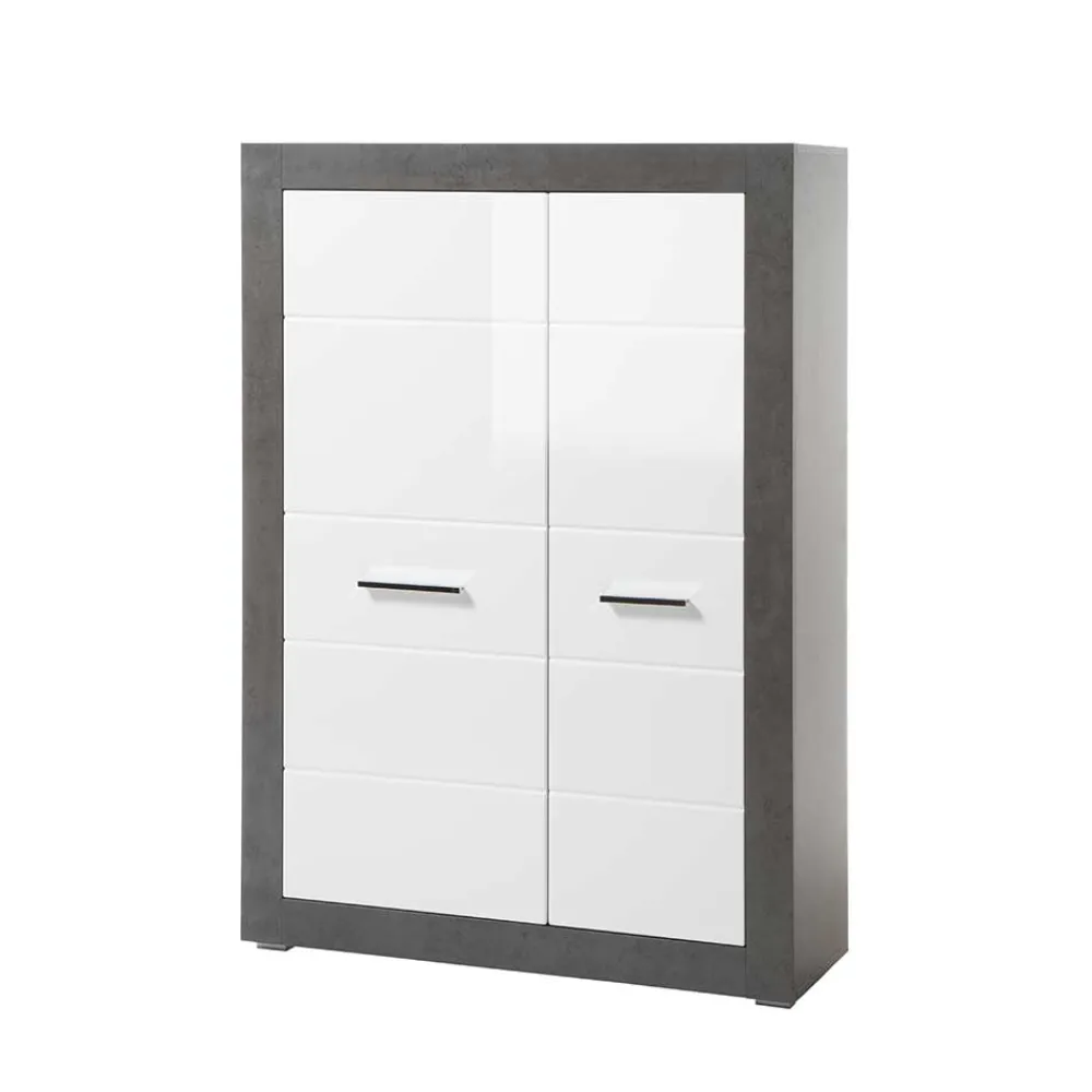Wohnen Highboards<Modernes Hochglanz Highboard mit 2 Türen - Istensa I