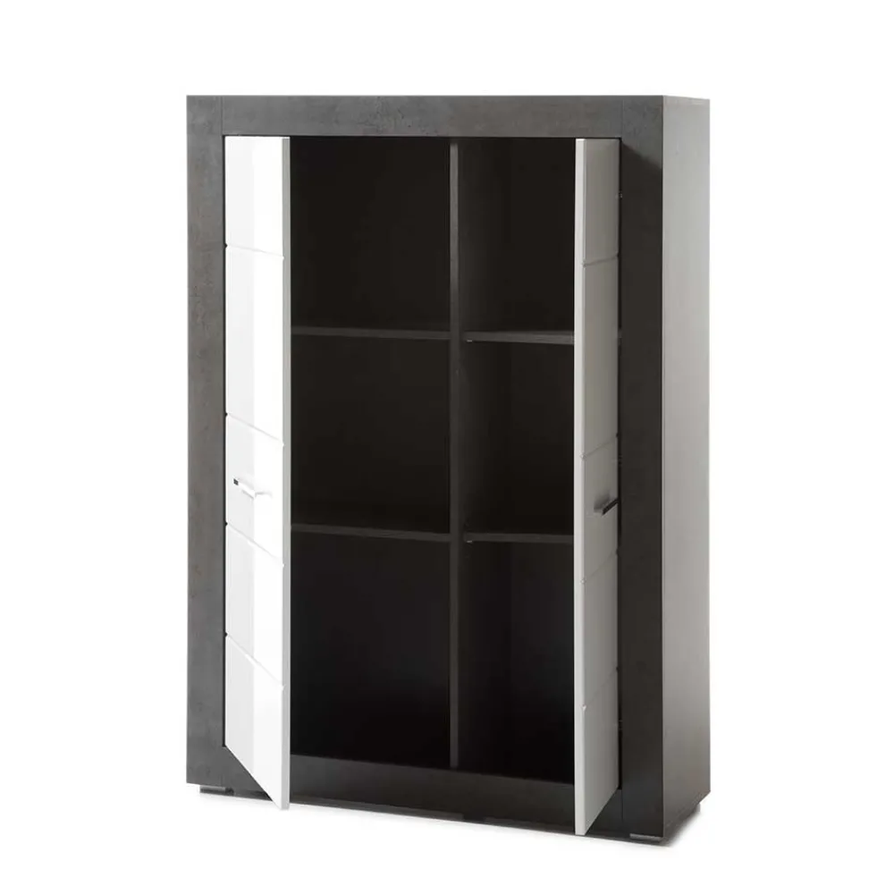 Wohnen Highboards<Modernes Hochglanz Highboard mit 2 Türen - Istensa I