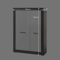 Wohnen Highboards<Modernes Hochglanz Highboard mit 2 Türen - Istensa I