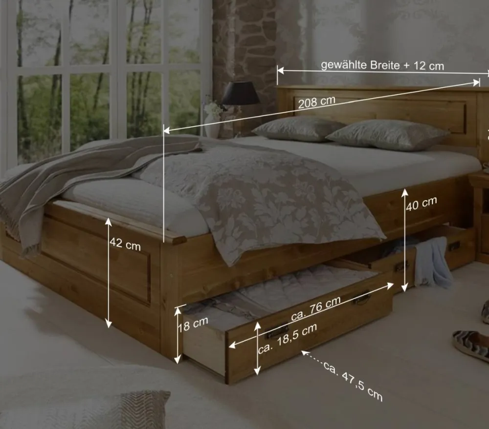 Wohnen Betten<Modernes Landhausbett aus Kiefer - Inhusa