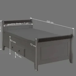 Wohnen Betten<Modernes Landhausbett in Weiß & Grau - Caneon