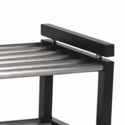 Wohnen Regale<Modernes Schuhregal in Schwarz & Edelstahl - Geskan