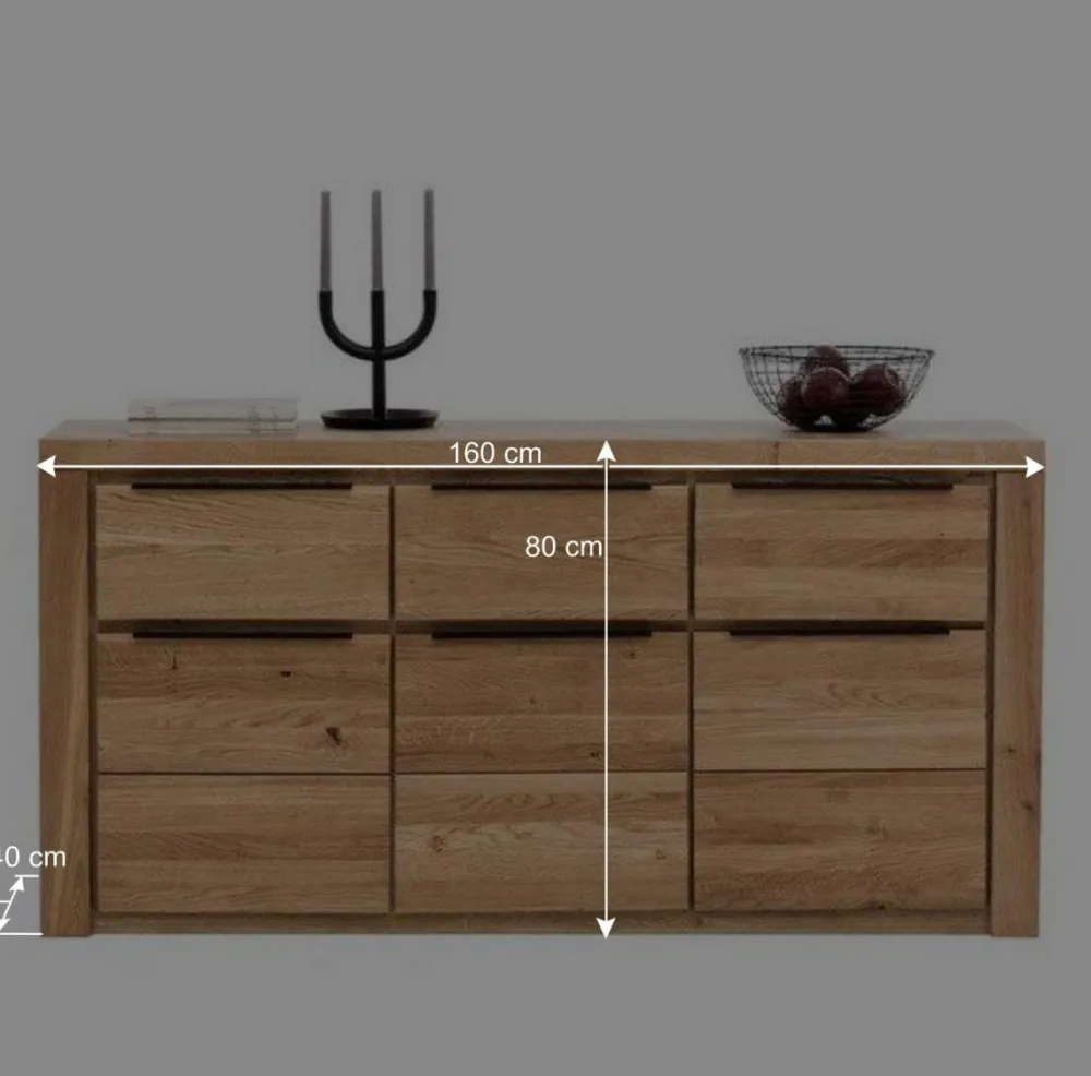 Wohnen Sideboards<Modernes Sideboard in Eiche teilmassiv - Nelenia