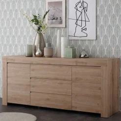 Wohnen Sideboards<Modernes Sideboard in Holznachbildung Eiche - Karika I