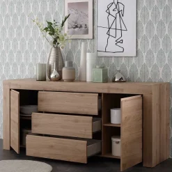 Wohnen Sideboards<Modernes Sideboard in Holznachbildung Eiche - Karika I