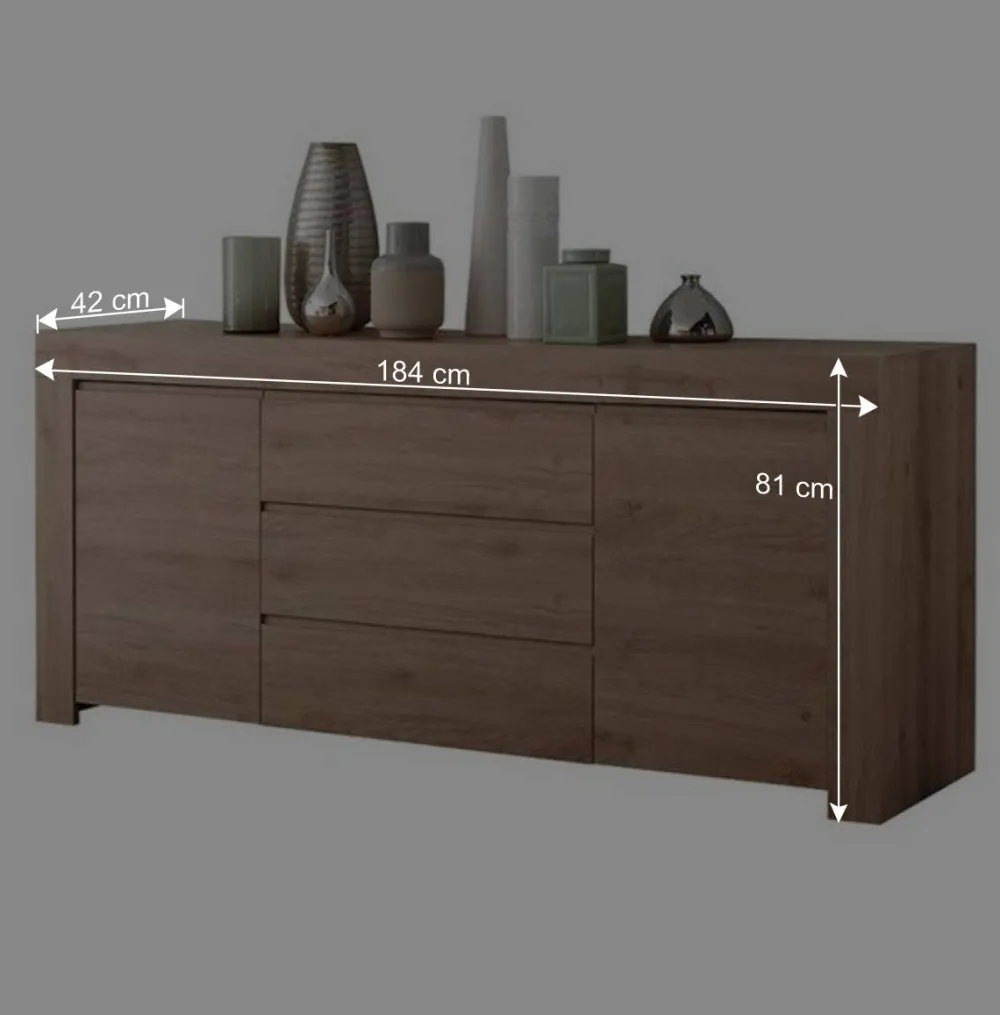 Wohnen Sideboards<Modernes Sideboard in Holznachbildung Eiche - Karika I