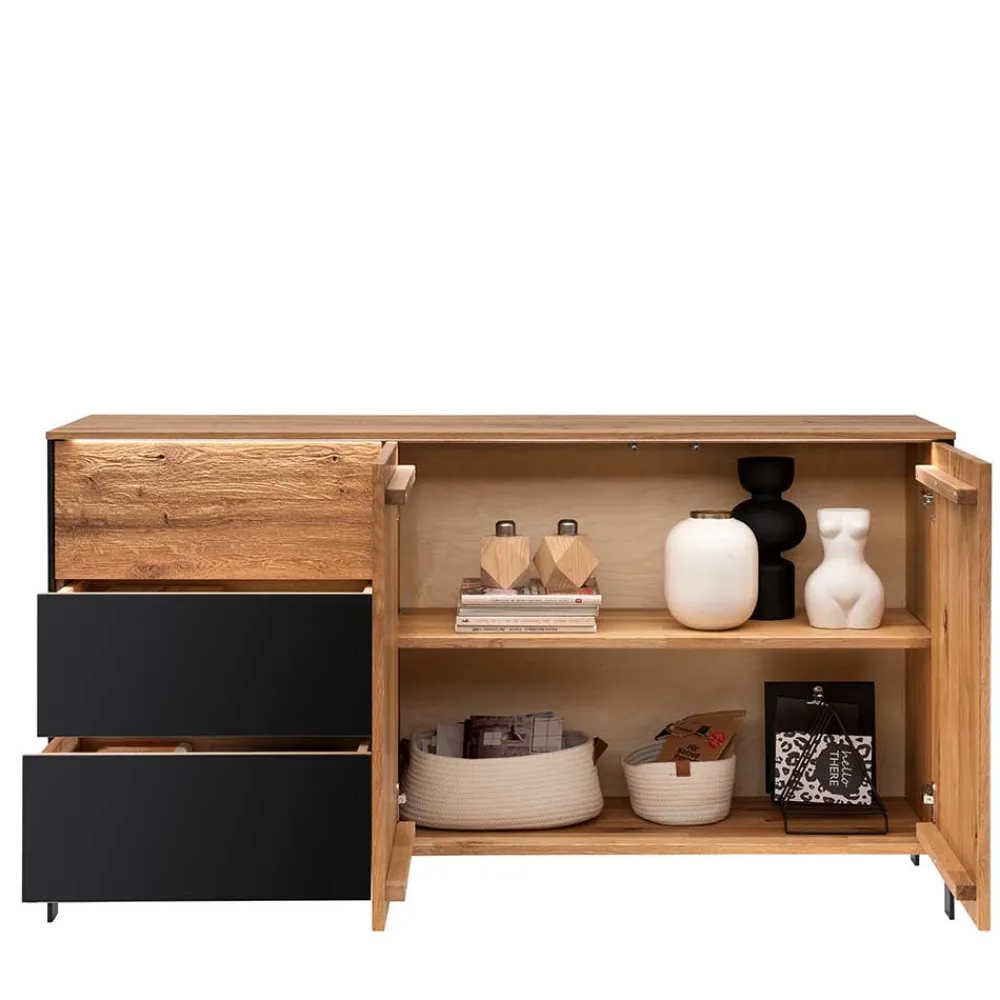 Wohnen Sideboards<Modernes Sideboard in Wildeiche und Anthrazit - Claas