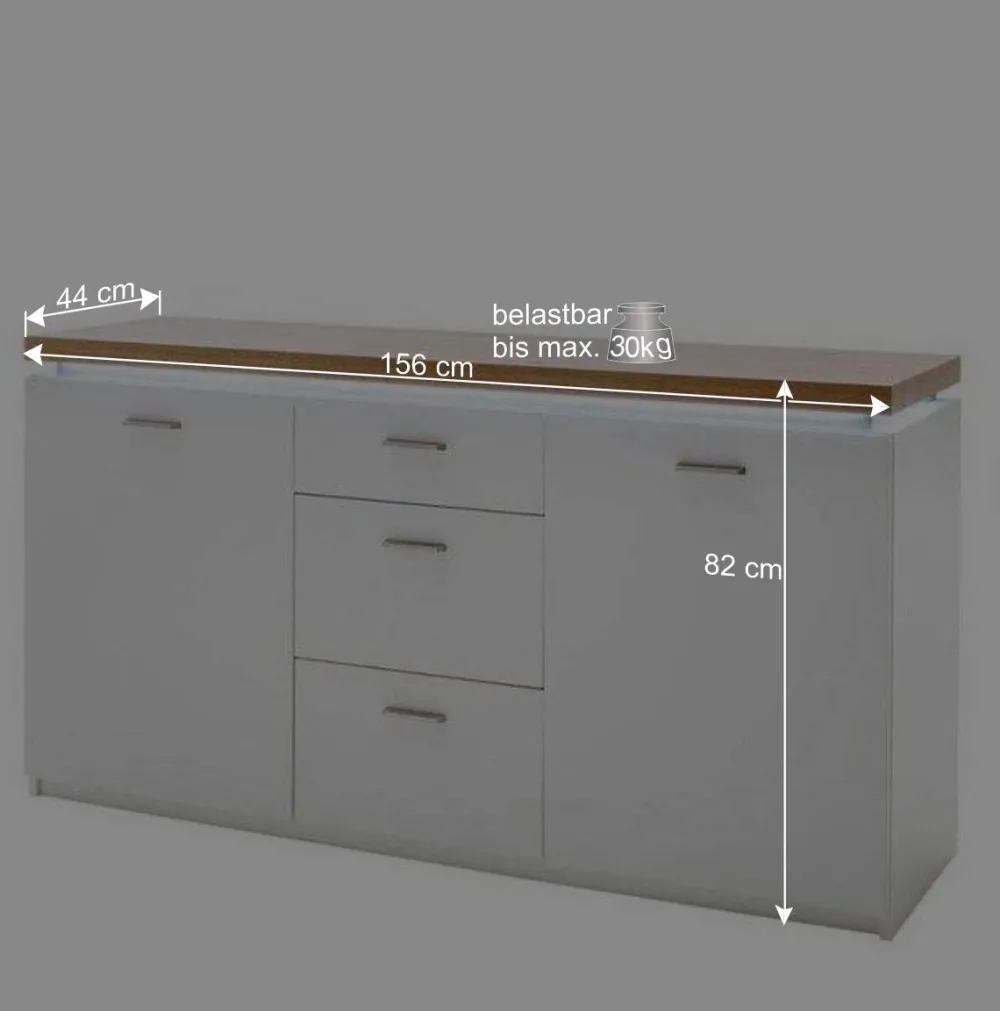Wohnen Sideboards<Modernes Sideboard mit LED Beleuchtung - Nusenia