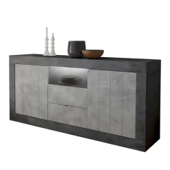 Wohnen Sideboards<Modernes Sockel Sideboard in Beton Grau - Calla