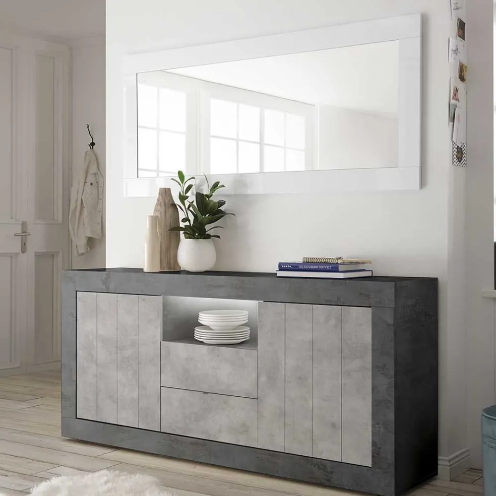 Wohnen Sideboards<Modernes Sockel Sideboard in Beton Grau - Calla