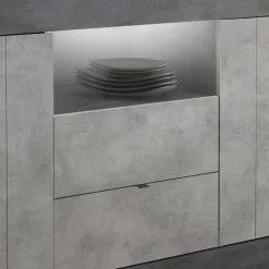 Wohnen Sideboards<Modernes Sockel Sideboard in Beton Grau - Calla