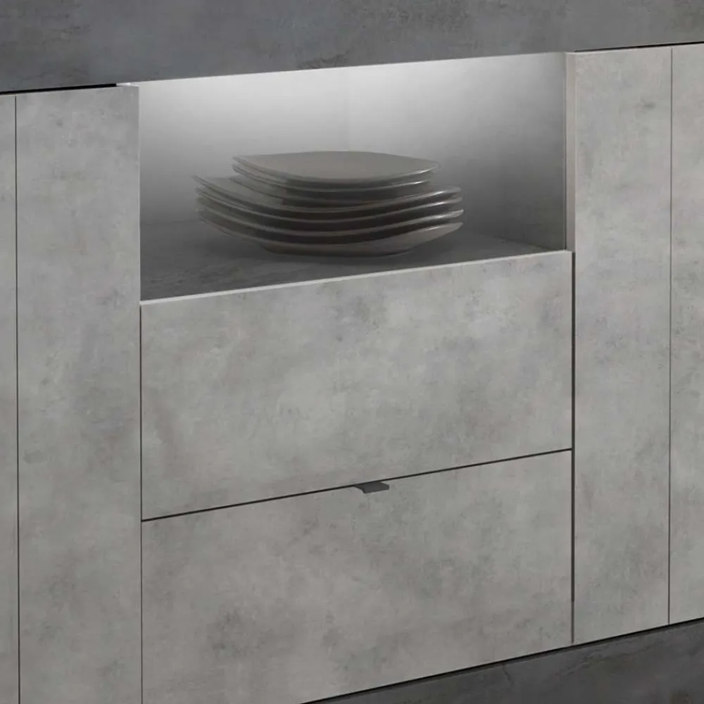 Wohnen Sideboards<Modernes Sockel Sideboard in Beton Grau - Calla