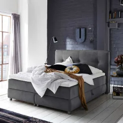 Wohnen Betten<Modernes Stauraum-Boxspringbett in Anthrazit - Zavagossa