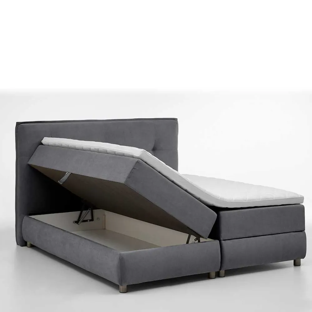 Wohnen Betten<Modernes Stauraum-Boxspringbett in Anthrazit - Zavagossa