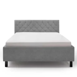 Wohnen Betten<Modernes Stoffbett mit Bettkasten in Hellgrau - Villaro