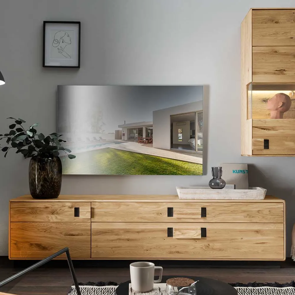 Wohnen Tv & Hifi-Möbel|Lowboards<Modernes TV Board aus Eiche & Wildeiche - Xeddos