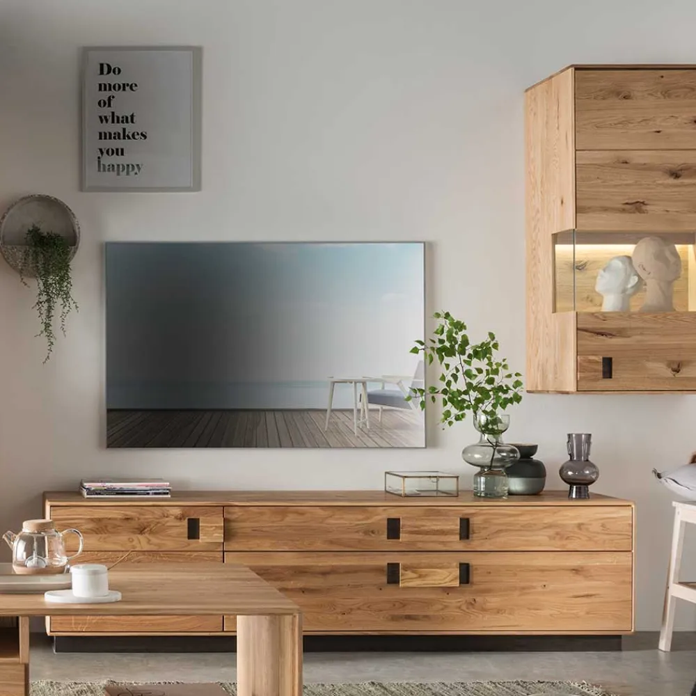 Wohnen Tv & Hifi-Möbel|Lowboards<Modernes TV Board aus Eiche & Wildeiche - Xeddos