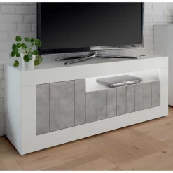 Wohnen Tv & Hifi-Möbel|Lowboards<Modernes TV Element in Hochglanz Weiß - Niris