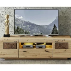 Wohnen Tv & Hifi-Möbel|Lowboards<Modernes TV Lowboard in Holzoptik Wildeiche - Iniaco