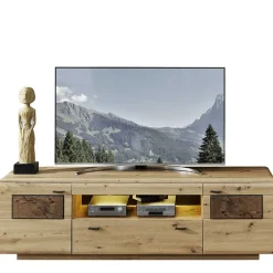 Wohnen Tv & Hifi-Möbel|Lowboards<Modernes TV Lowboard in Holzoptik Wildeiche - Iniaco