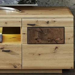 Wohnen Tv & Hifi-Möbel|Lowboards<Modernes TV Lowboard in Holzoptik Wildeiche - Iniaco