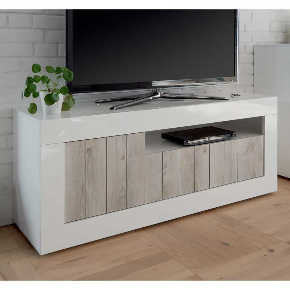 Wohnen Tv & Hifi-Möbel|Lowboards<Modernes TV Lowboard mit Fach & 3 Türen - Merenda