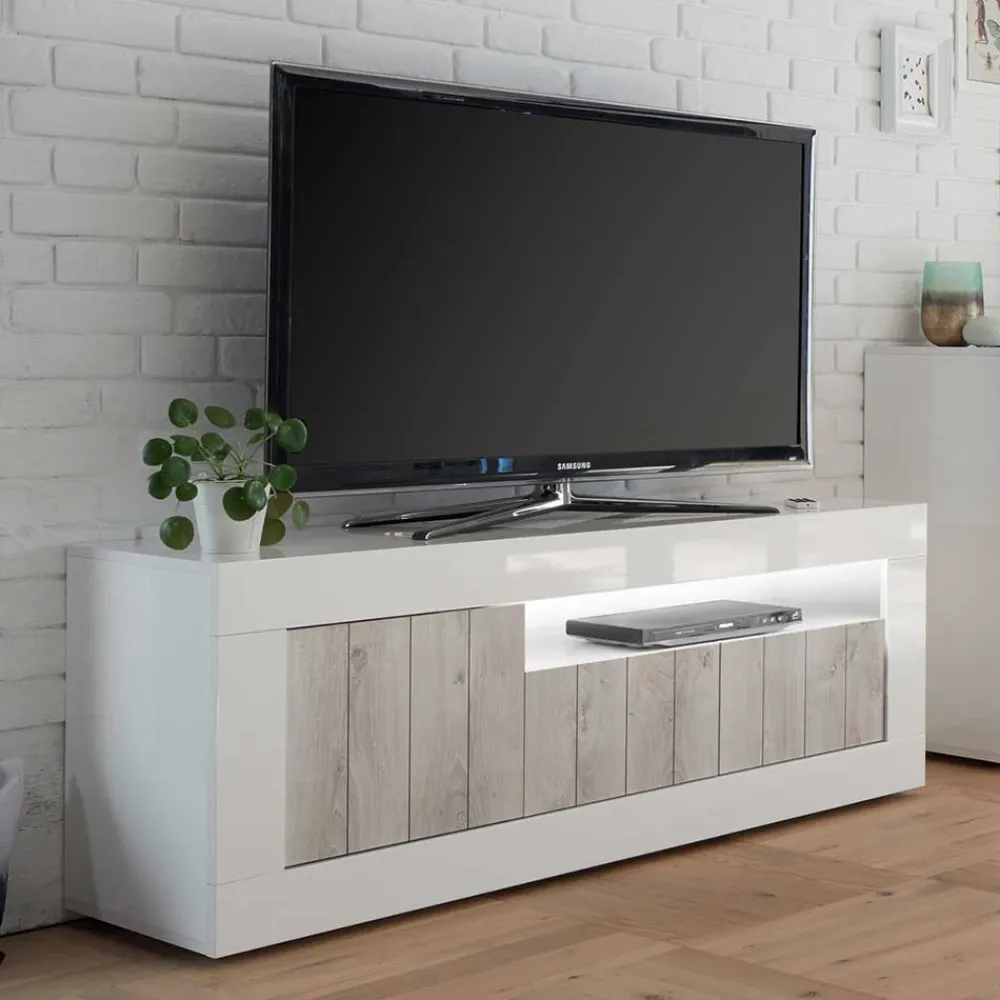 Wohnen Tv & Hifi-Möbel|Lowboards<Modernes TV Lowboard mit Fach & 3 Türen - Merenda