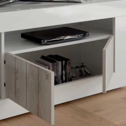 Wohnen Tv & Hifi-Möbel|Lowboards<Modernes TV Lowboard mit Fach & 3 Türen - Merenda