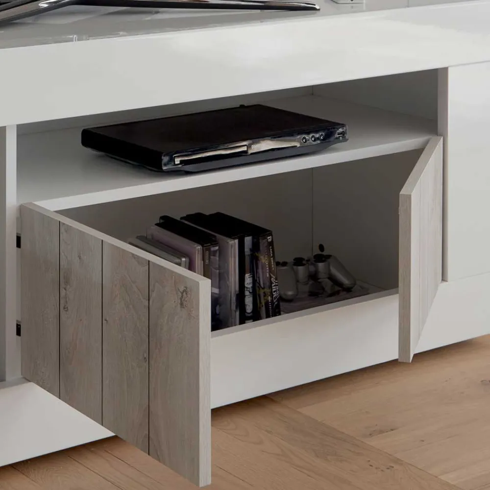 Wohnen Tv & Hifi-Möbel|Lowboards<Modernes TV Lowboard mit Fach & 3 Türen - Merenda