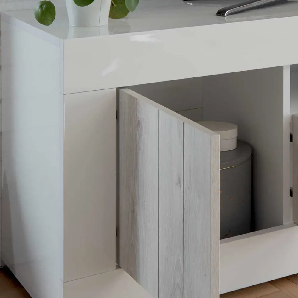 Wohnen Tv & Hifi-Möbel|Lowboards<Modernes TV Lowboard mit Fach & 3 Türen - Merenda