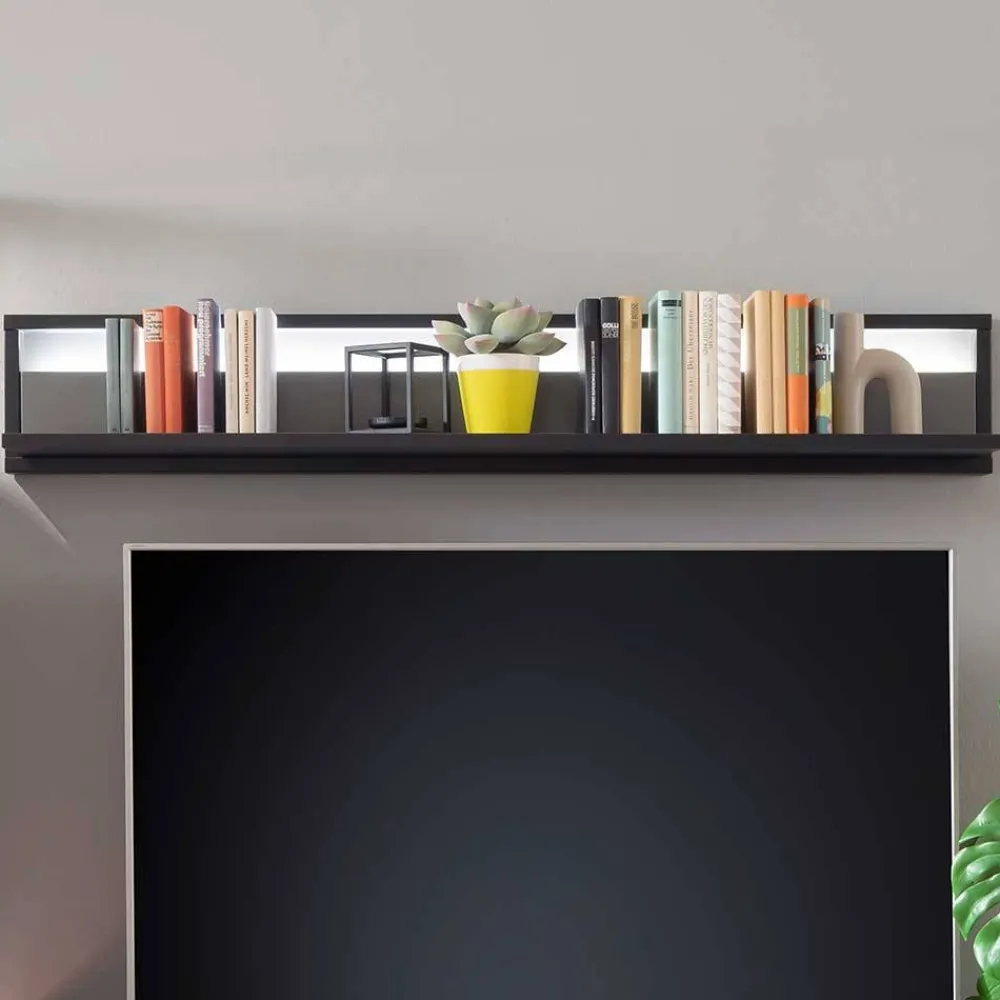 Wohnen Regale<Modernes Wandboard in Grau - 156 cm breit - Ridona