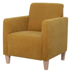 Wohnen Sessel<Modern-kantiger Sessel in Gelb und Buche - Crasting