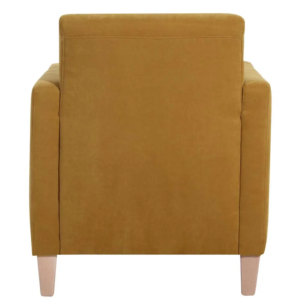 Wohnen Sessel<Modern-kantiger Sessel in Gelb und Buche - Crasting