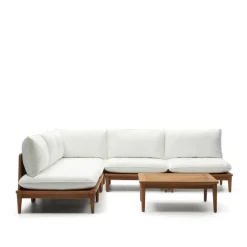 Wohnen Sitzgruppe<Modul Lounge aus Teak - Palm (sechsteilig)