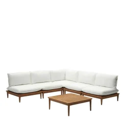Wohnen Sitzgruppe<Modul Lounge aus Teak - Palm (sechsteilig)