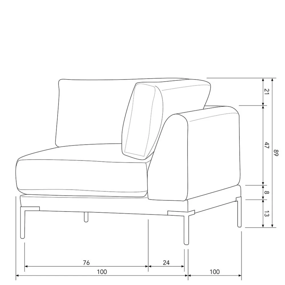 Wohnen Sofas<Modulares Sofa Eckelement in Hellgrau - Horedion