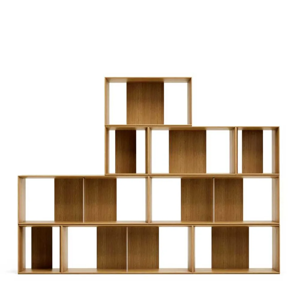Wohnen Regale<Modulares Standregal in Eiche Furnier - Hero (neunteilig)