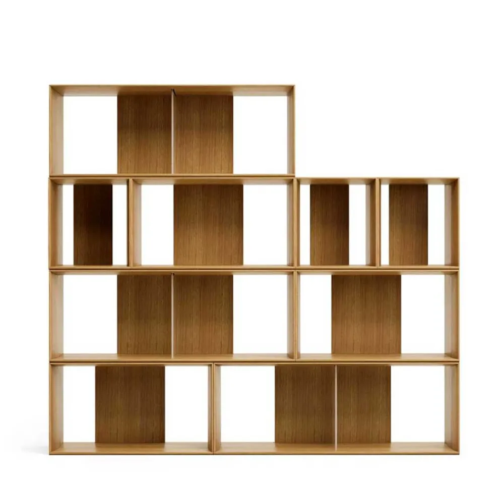 Wohnen Regale<Modulares Standregal in Eiche Furnier - Hero (neunteilig)