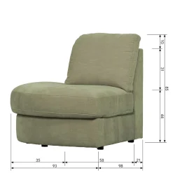 Wohnen Sofas<Modulcouch 2 Elemente Set in Graugrün - Perconia