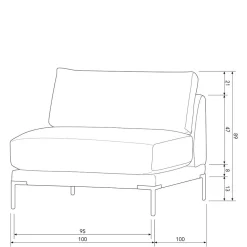 Wohnen Sofas<Modulcouch Einsitzer in Beige - Guerrero
