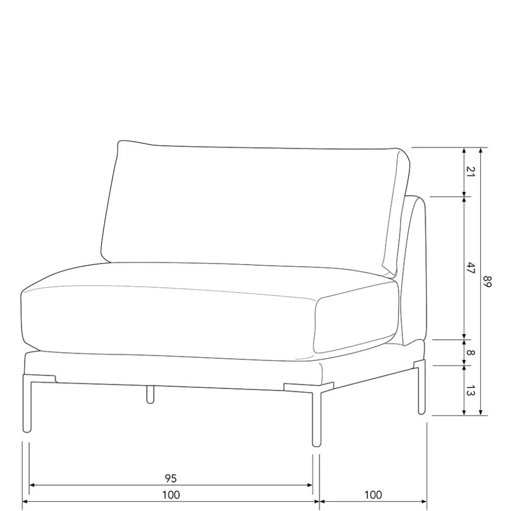 Wohnen Sofas<Modulcouch Einsitzer in Beige - Guerrero