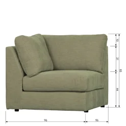 Wohnen Sofas<Modulsofa 5 Elemente in Graugrün - Perconia
