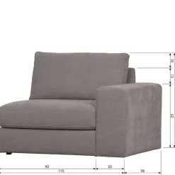 Wohnen Sofas<Modulsofa - vier Elemente in Grau - Gregg