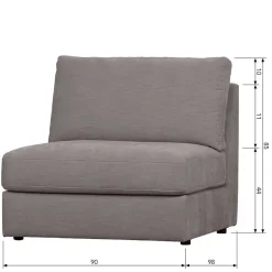 Wohnen Sofas<Modulsofa - vier Elemente in Grau - Gregg