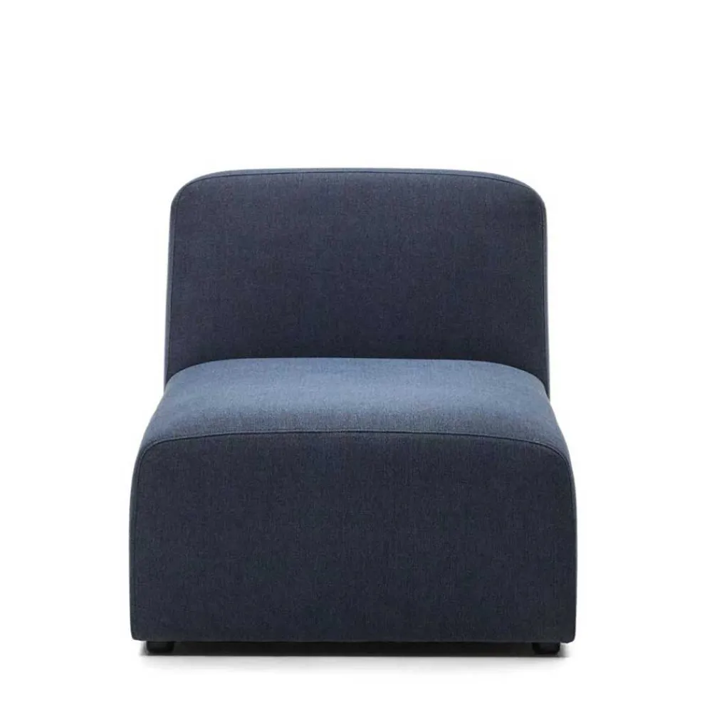 Wohnen Sofas<Modulsofa Chaiselongue in Dunkelblau Stoff - Fouzi