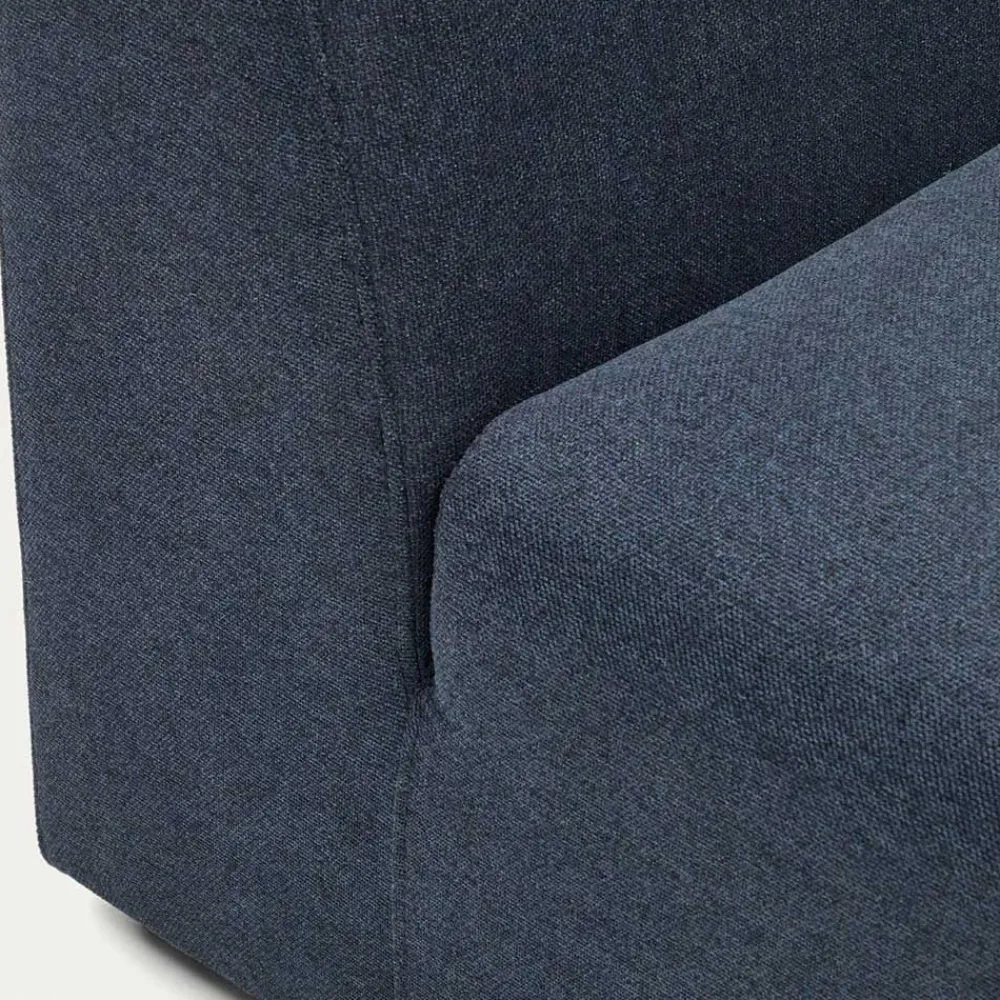 Wohnen Sofas<Modulsofa Chaiselongue in Dunkelblau Stoff - Fouzi