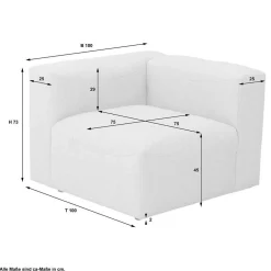 Wohnen Sofas<Modulsofa Eckelement in Cremeweiß - Tembreno