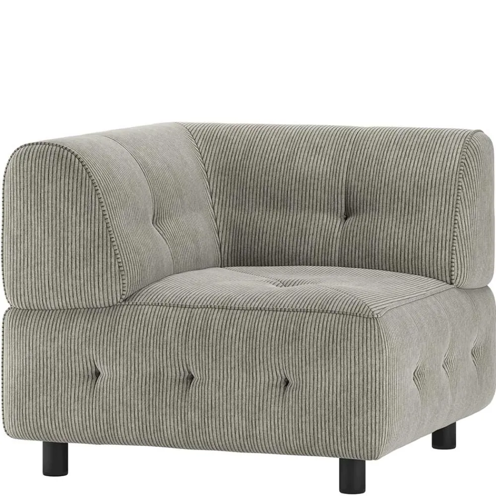 Wohnen Sofas<Modulsofa Eckelement in Graugrün Cord - Andina