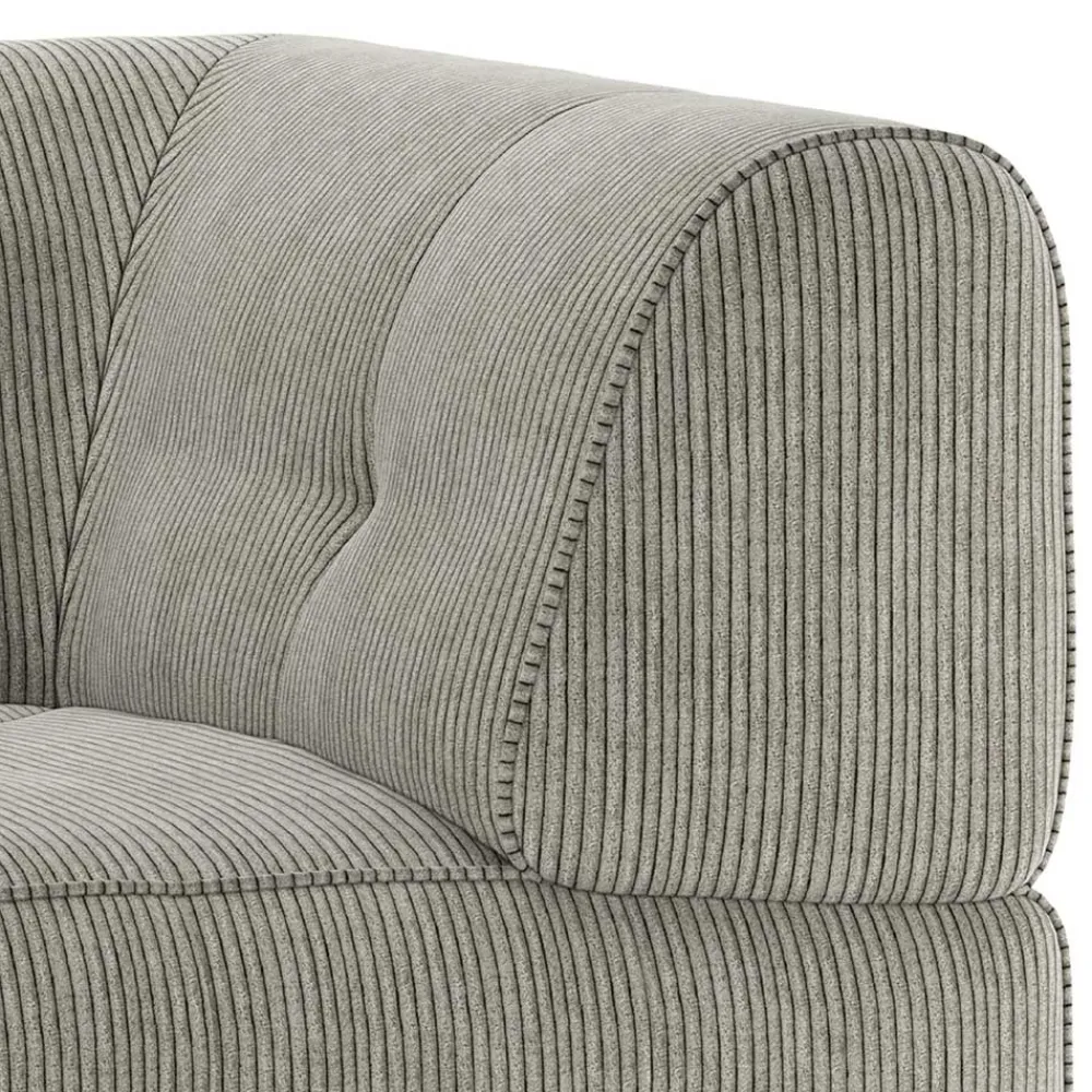 Wohnen Sofas<Modulsofa Eckelement in Graugrün Cord - Andina